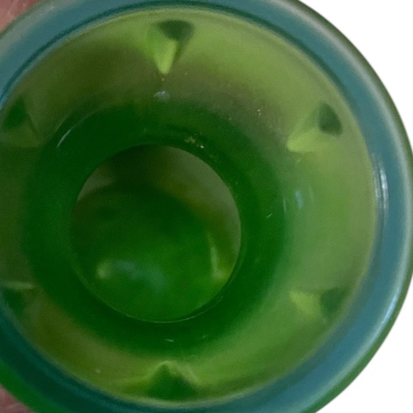 Set Of 2 Pop Of Color Product Of EEC Frosted Glass Bulb Green & Purple‎ Vases - Picture 6 of 7